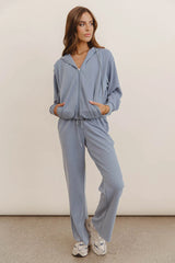 Balance Zip Up Hoodie in Blue