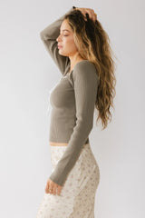 Swenn Ribbed Top in Olive