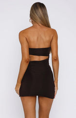 Sundown Strapless Mini Dress Chocolate