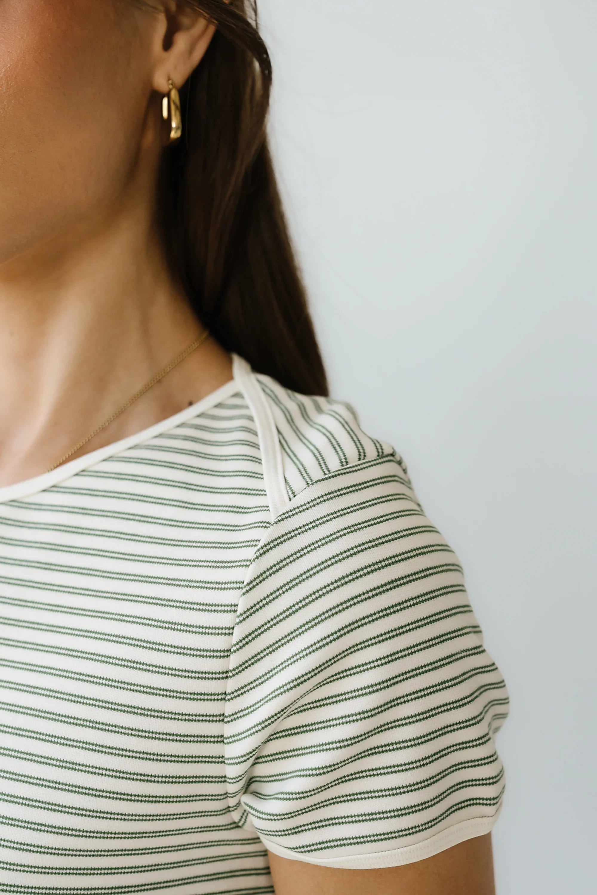 Marcie Striped Tee in Green